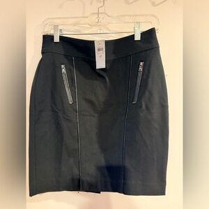 Ann Taylor Black Pencil Skirt with Zipper Accents